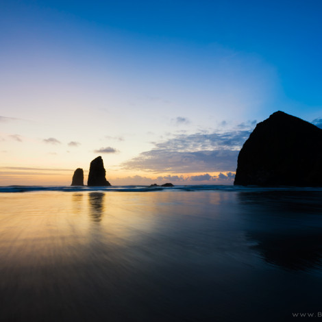 Haystack Rock, Canon Beach, OR at Sunset